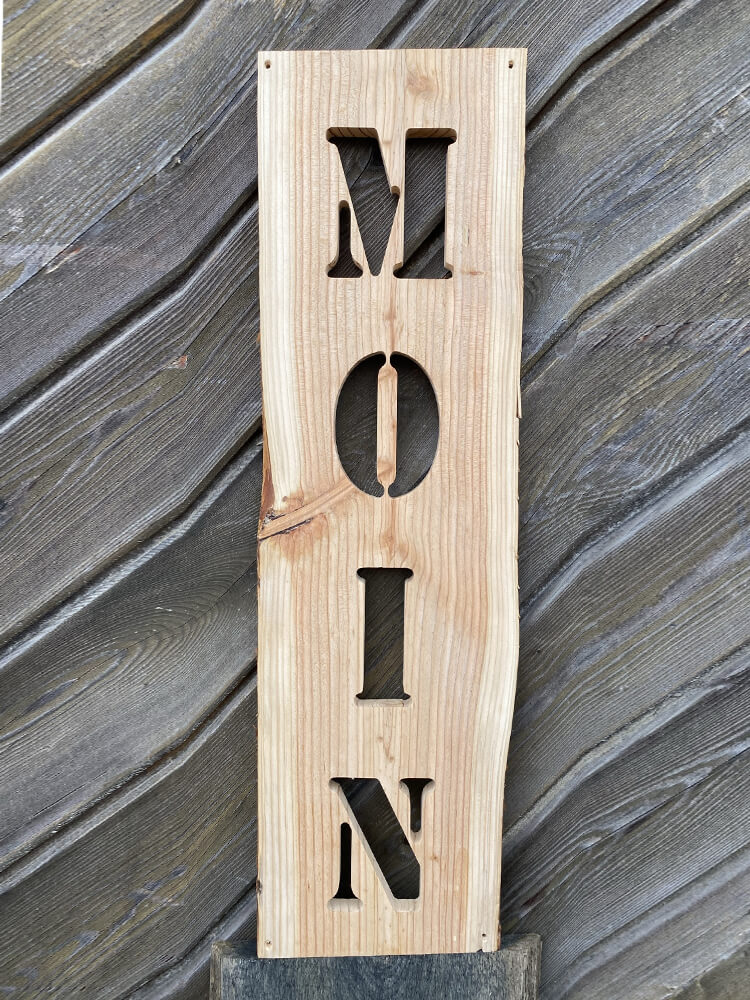 Holzschild-Willkommensschild-Gartenschild-Holz-Moin-Ahoi-Cafe-Home-CNC-gefraest-Dekoschild-Haustuer