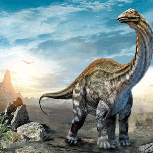Heuer Postkarte 3D Langhals-Dinosaurier 8050