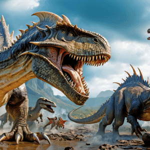Heuer Postkarte 3D Dinosaurier-Gruppe 8063