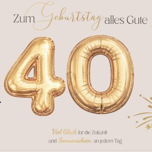 Heuer Naturkarte mit Umschlag 40. Geburtstag