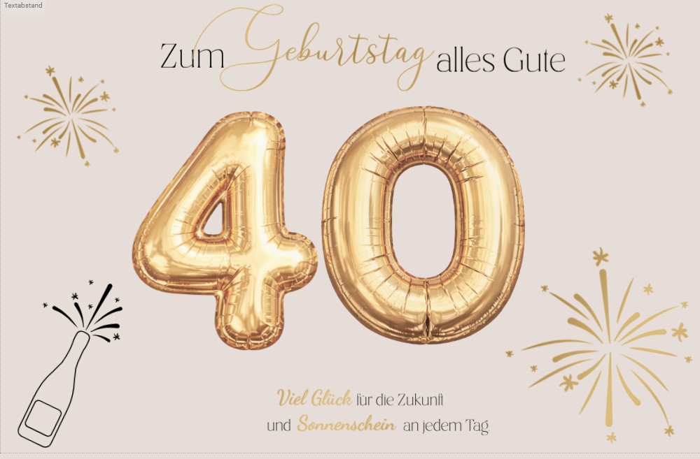 Heuer Naturkarte mit Umschlag 40. Geburtstag
