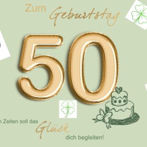 Heuer Naturkarte mit Umschlag 50. Geburtstag