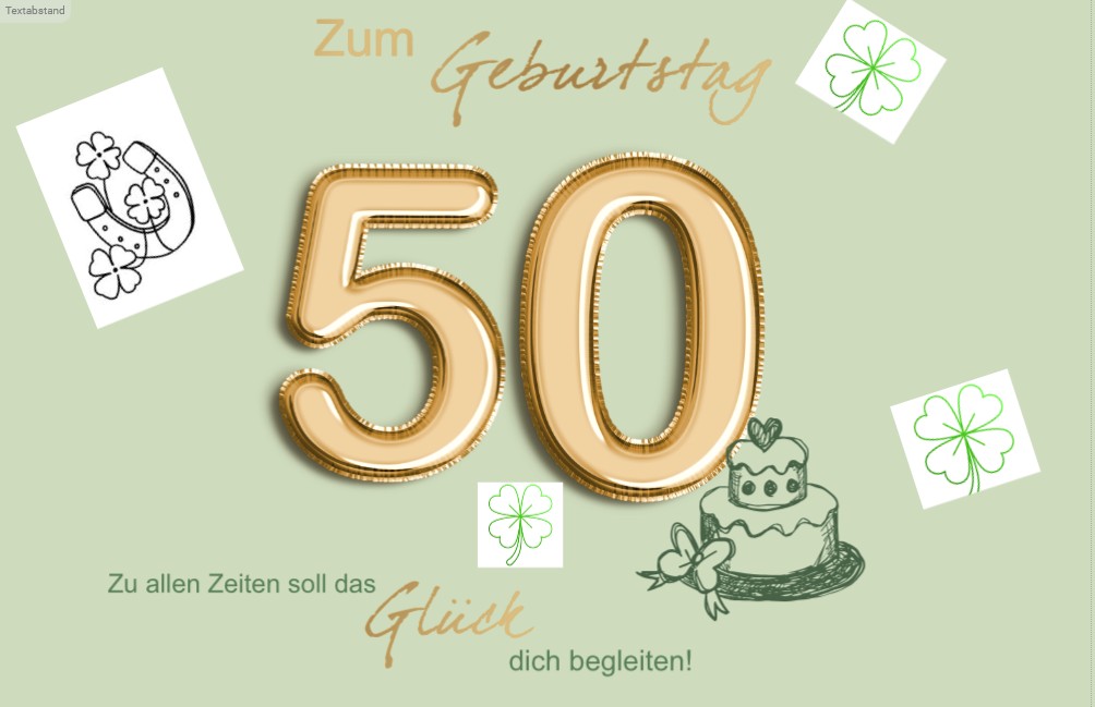 Heuer Naturkarte mit Umschlag 50. Geburtstag