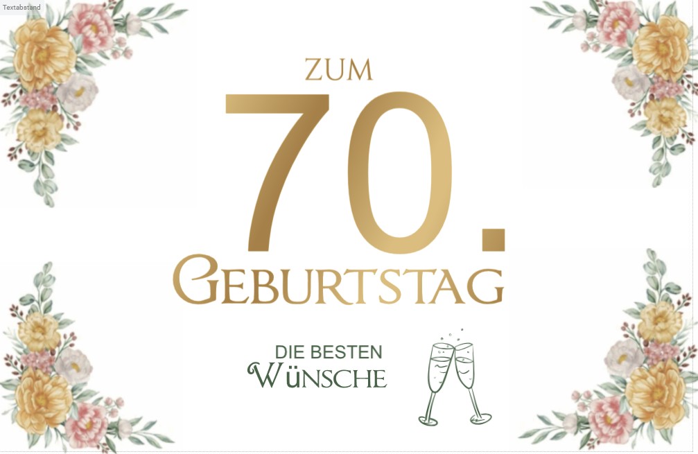 Heuer Naturkarte mit Umschlag 70. Geburtstag