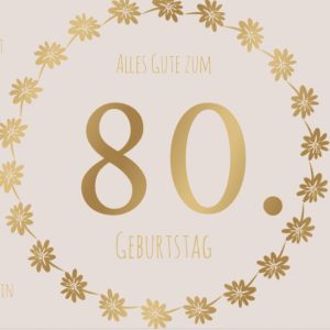 Heuer Naturkarte mit Umschlag 80. Geburtstag