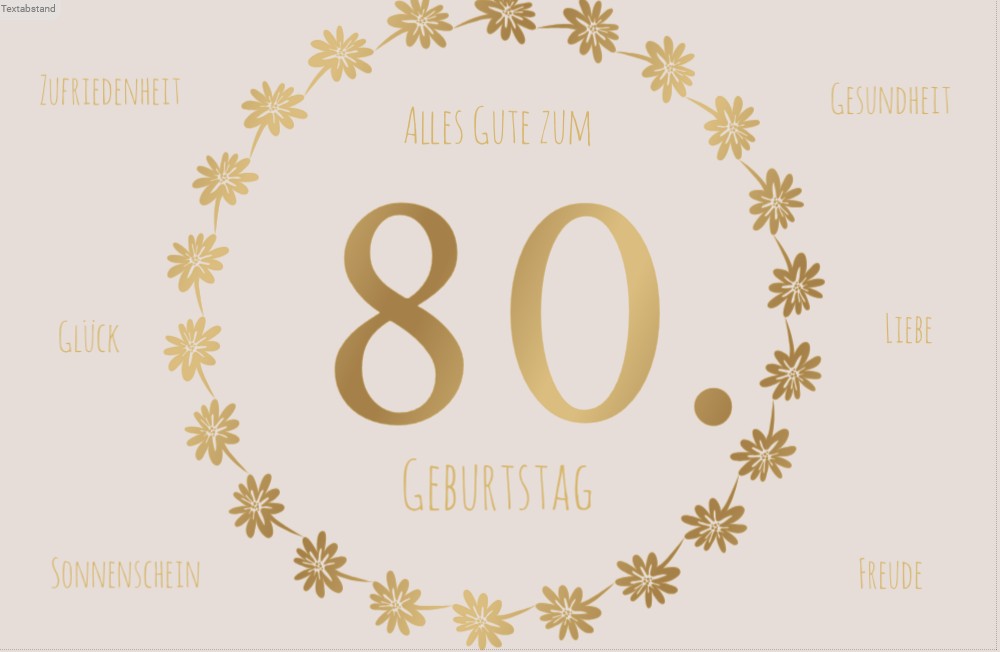 Heuer Naturkarte mit Umschlag 80. Geburtstag