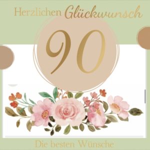 Heuer Naturkarte mit Umschlag 90. Geburtstag