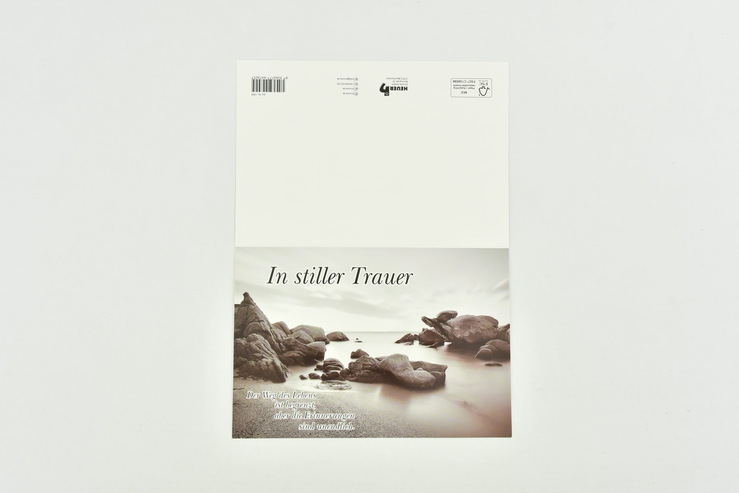 Heuer Trauerkarte „In stiller Trauer“ - mit Umschlag – Bild 2