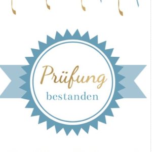 Heuer Naturkarte mit Umschlag "Prüfung bestanden"