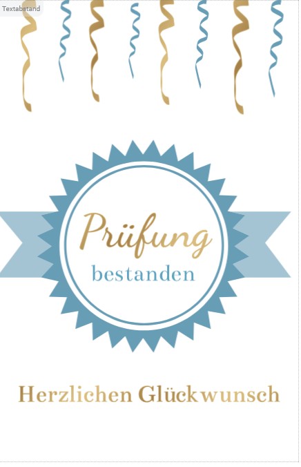 Heuer Naturkarte mit Umschlag "Prüfung bestanden"
