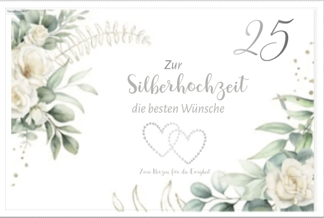 Heuer Naturkarte mit Umschlag "Silberhochzeit"